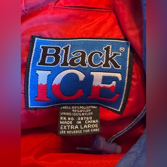 Black Ice vintage Blue Hooded Men's pullover Jacket - Picture 8 of 8